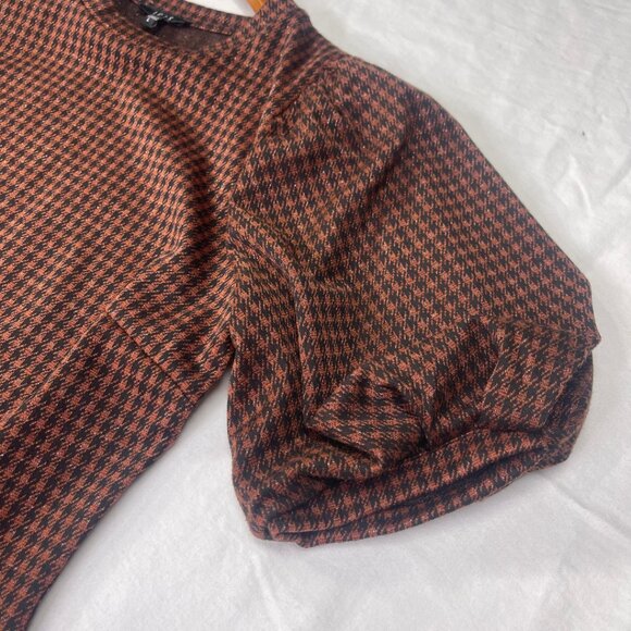 Iris Houndstooth Balloon Sleeve Blouse - Picture 5 of 14